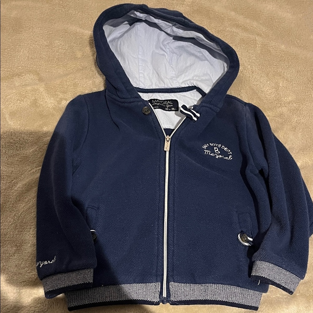 Mayoral Dark Blue Kids Zip-Up Hoodie